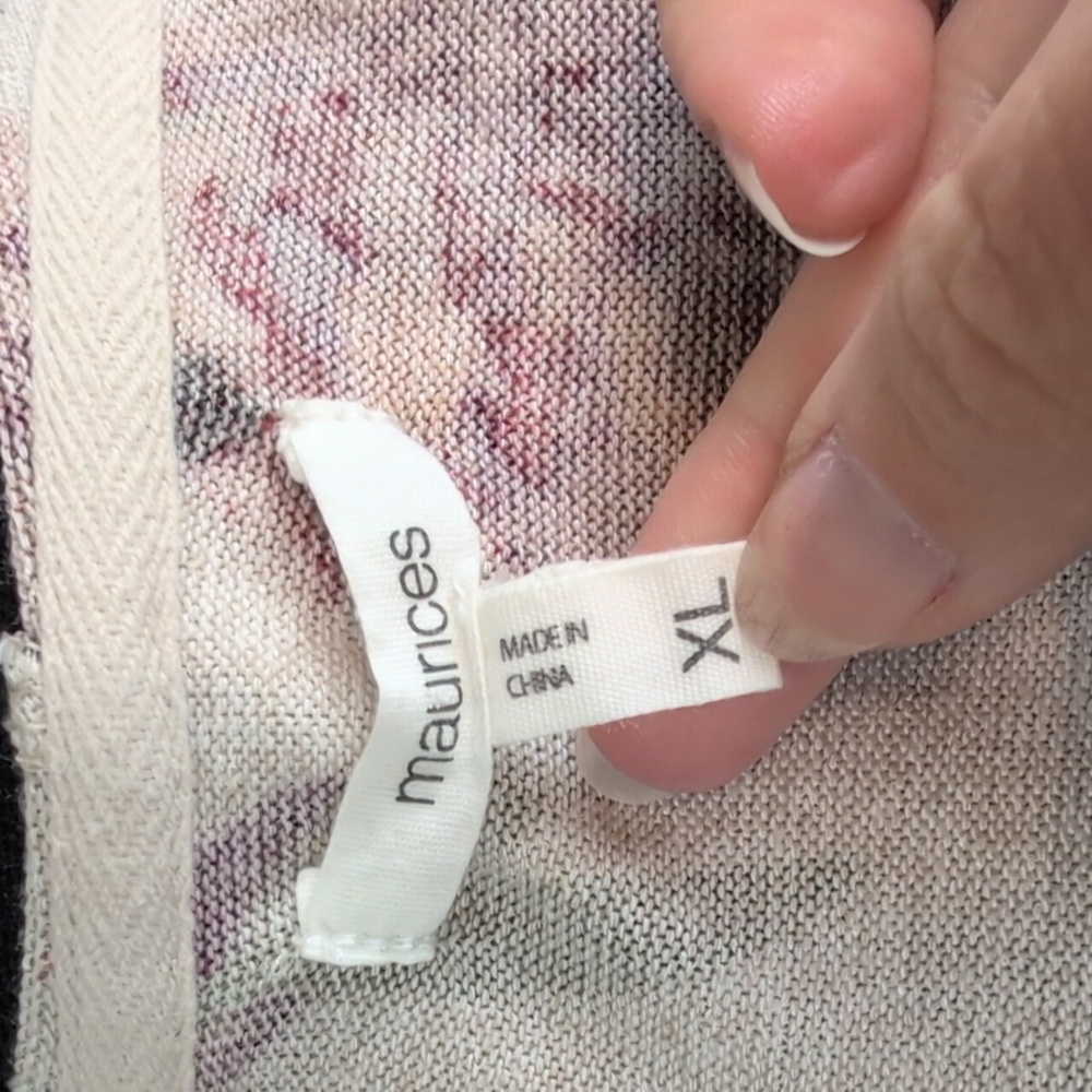 Maurices Floral Hoodedโ Cardigan - Cream and Pink - Picture 7 of 7